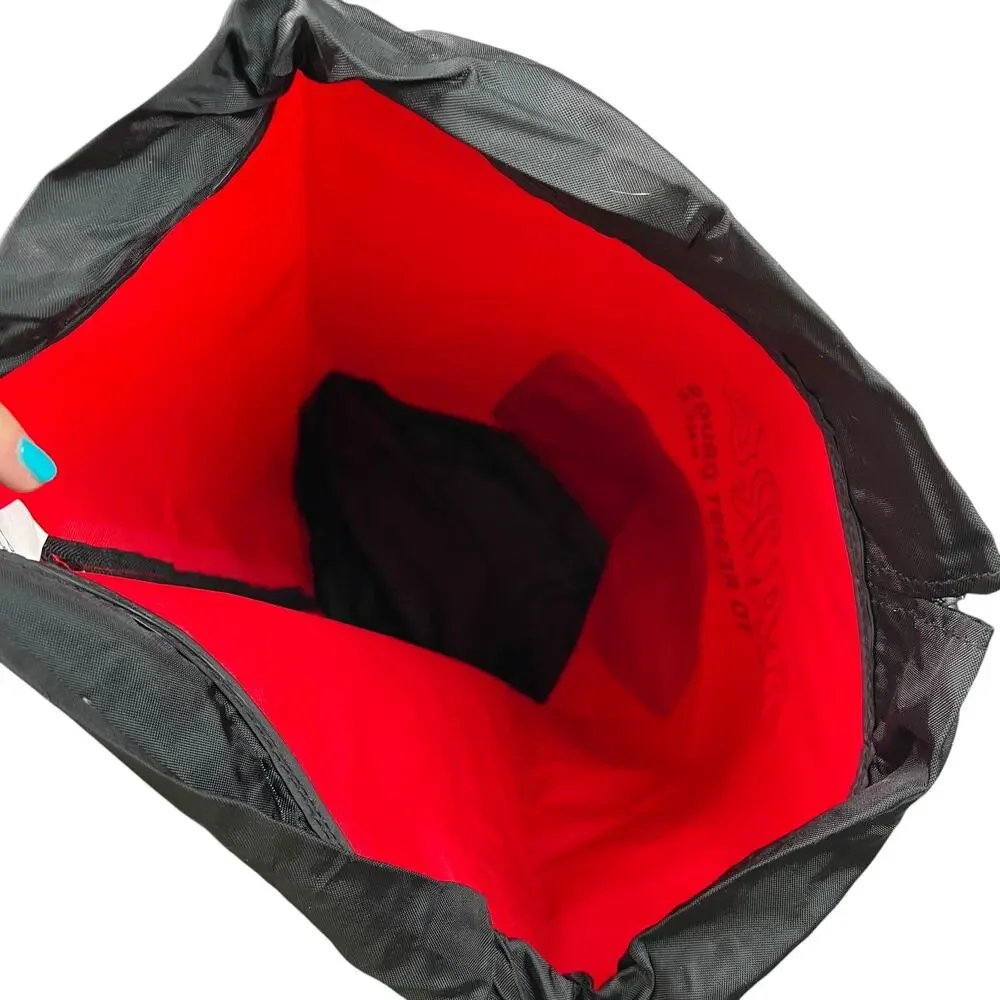 Vintage 90s DARE Drawstring Backpack Cinch Sack Bucket Shoulder Bag Red Black